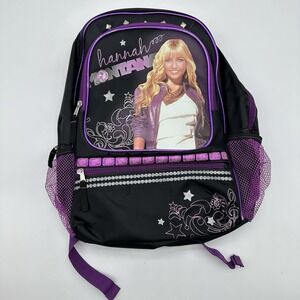 Hannah Montana Forever Disney Channel Backpack 2010 Purple Black Studs Nostaliga